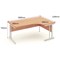 Jemini 1800mm Corner Desk, Right Hand, Silver Cantilever Legs, Beech