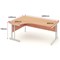 Jemini 1800mm Corner Desk, Left Hand, White Cantilever Legs, Beech