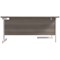Jemini 1800mm Corner Desk, Left Hand, White Cantilever Legs, Grey Oak