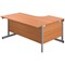 First 1600mm Corner Desk, Left Hand, Silver Cantilever Legs, Beech