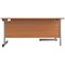First 1600mm Corner Desk, Left Hand, Silver Cantilever Legs, Beech