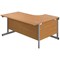 First 1600mm Corner Desk, Left Hand, Silver Cantilever Legs, Oak