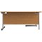 First 1600mm Corner Desk, Left Hand, Silver Cantilever Legs, Oak
