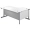 First 1600mm Corner Desk, Left Hand, Silver Cantilever Legs, White