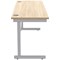 Astin 1600mm Slim Rectangular Desk, Silver Cantilever Legs, Oak