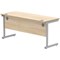Astin 1600mm Slim Rectangular Desk, Silver Cantilever Legs, Oak