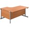 First 1600mm Corner Desk, Right Hand, Silver Cantilever Legs, Beech
