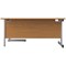 First 1600mm Corner Desk, Right Hand, Silver Cantilever Legs, Oak