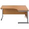 First 1600mm Corner Desk, Right Hand, Silver Cantilever Legs, Oak