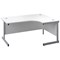 First 1600mm Corner Desk, Right Hand, Silver Cantilever Legs, White