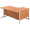 First 1600mm Corner Desk Left Hand, White Cantilever Legs, Beech