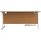 First 1600mm Corner Desk, Left Hand, White Cantilever Legs, Oak