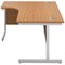 First 1600mm Corner Desk, Left Hand, White Cantilever Legs, Oak