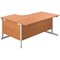 First 1600mm Corner Desk, Right Hand, White Cantilever Legs, Beech