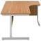First 1600mm Corner Desk, Right Hand, White Cantilever Legs, Oak