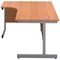 First 1800mm Corner Desk, Left Hand, Silver Cantilever Legs, Beech