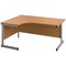 First 1800mm Corner Desk, Left Hand, Silver Cantilever Legs, Oak