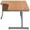 First 1800mm Corner Desk, Left Hand, Silver Cantilever Legs, Oak