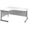 First 1800mm Corner Desk, Left Hand, Silver Cantilever Legs, White