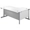 First 1800mm Corner Desk, Left Hand, Silver Cantilever Legs, White