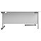 First 1800mm Corner Desk, Left Hand, Silver Cantilever Legs, White