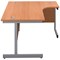 First 1800mm Corner Desk, Right Hand, Silver Cantilever Legs, Beech