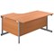 First 1800mm Corner Desk, Right Hand, Silver Cantilever Legs, Beech