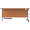 First 1800mm Corner Desk, Right Hand, Silver Cantilever Legs, Beech