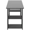 Soho Desk with Straight Shelves, 1200mm, Black Top, Black Leg