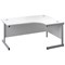 First 1800mm Corner Desk, Right Hand, Silver Cantilever Legs, White