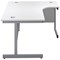 First 1800mm Corner Desk, Right Hand, Silver Cantilever Legs, White