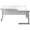 First 1800mm Corner Desk, Right Hand, Silver Cantilever Legs, White