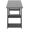 Soho Desk with Angled Shelves, 1200mm, Black Top, Black Leg