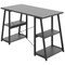 Soho Desk with Angled Shelves, 1200mm, Black Top, Black Leg