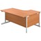 First 1800mm Corner Desk, Left Hand, White Cantilever Legs, Beech