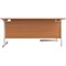 First 1800mm Corner Desk, Left Hand, White Cantilever Legs, Beech