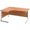 First 1800mm Corner Desk, Left Hand, White Cantilever Legs, Beech