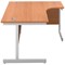First 1800mm Corner Desk, Right Hand, White Cantilever Legs, Beech