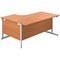 First 1800mm Corner Desk, Right Hand, White Cantilever Legs, Beech