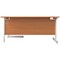 First 1800mm Corner Desk, Right Hand, White Cantilever Legs, Beech