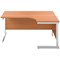 First 1800mm Corner Desk, Right Hand, White Cantilever Legs, Beech