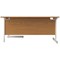First 1800mm Corner Desk, Right Hand, White Cantilever Legs, Oak