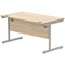 Astin 1400mm Rectangular Desk, Silver Cantilever Legs, Oak