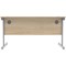 Astin 1400mm Rectangular Desk, Silver Cantilever Legs, Oak