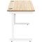 Astin 1200mm Slim Rectangular Desk, White Cantilever Legs, Oak