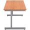 First Rectangular Desk, 1200mm Wide, Silver Cantilever Legs, Beech