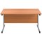 First Rectangular Desk, 1200mm Wide, Silver Cantilever Legs, Beech