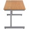 First Rectangular Desk, 1200mm Wide, Silver Cantilever Legs, Oak