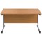 First Rectangular Desk, 1200mm Wide, Silver Cantilever Legs, Oak