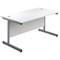 First Rectangular Desk, 1200mm Wide, Silver Cantilever Legs, White First Rectangular Desk, 1200mm Wide, Silver Cantilever Legs, White